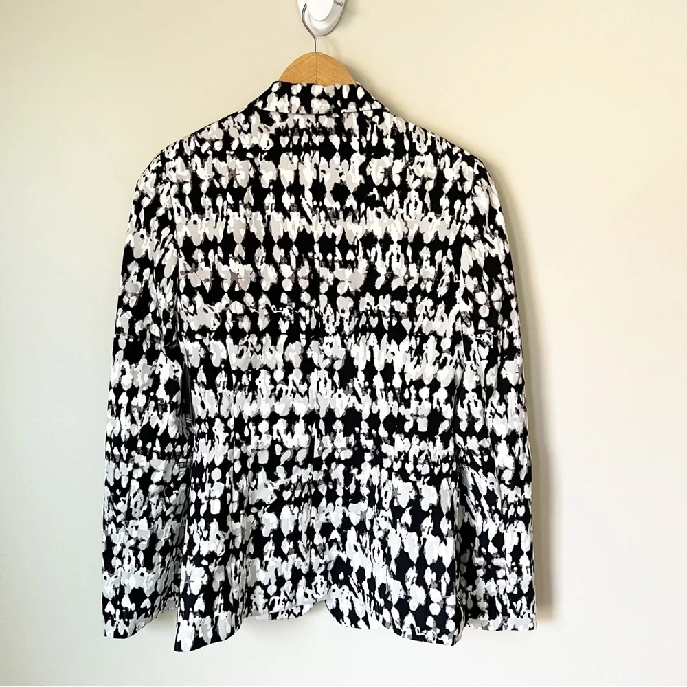 Badgley Mischka Studio Sylvie Stucco Print Notch Collar Stretch Blazer 6 NWT - Picture 12 of 13